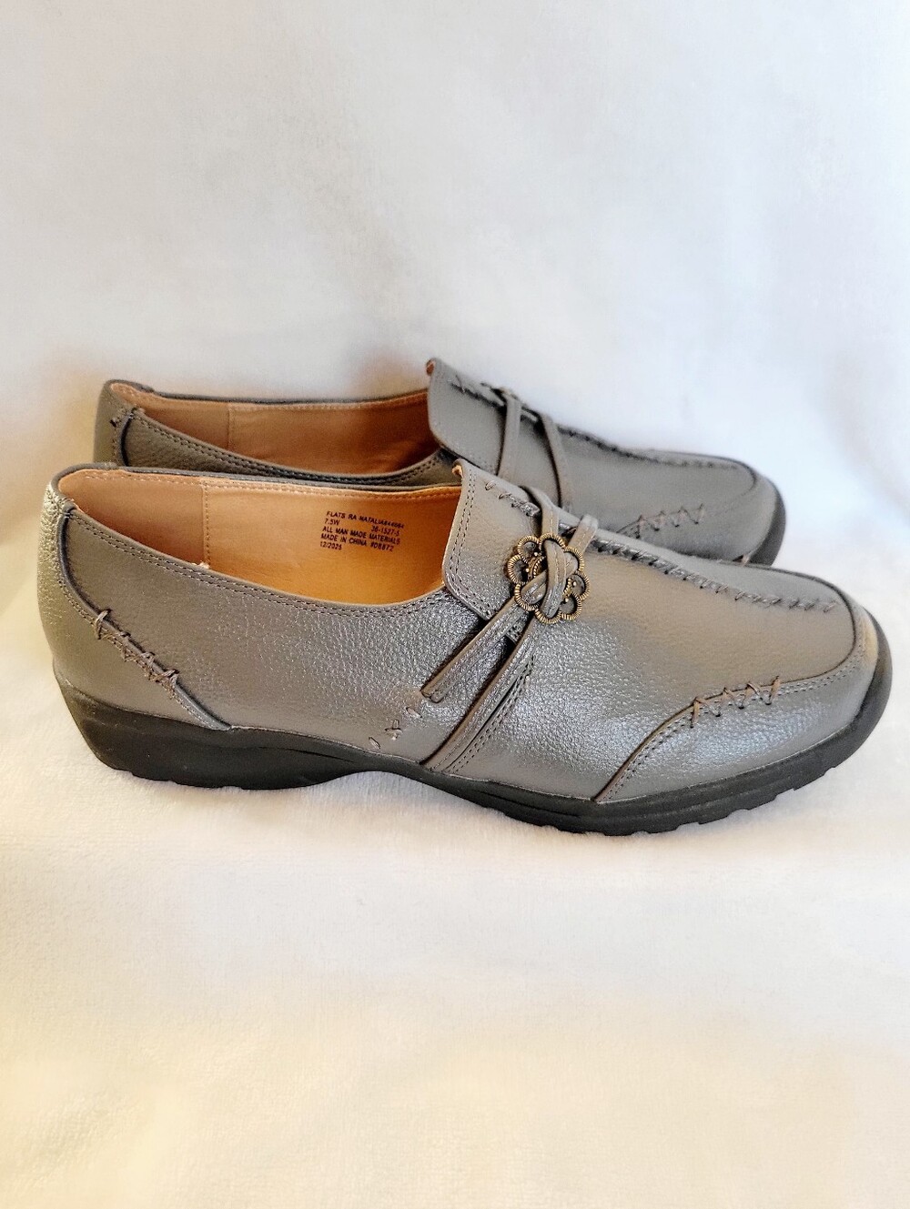 Comfortview Natalia Womens Size 7.5 W Grey Slip On Loafers